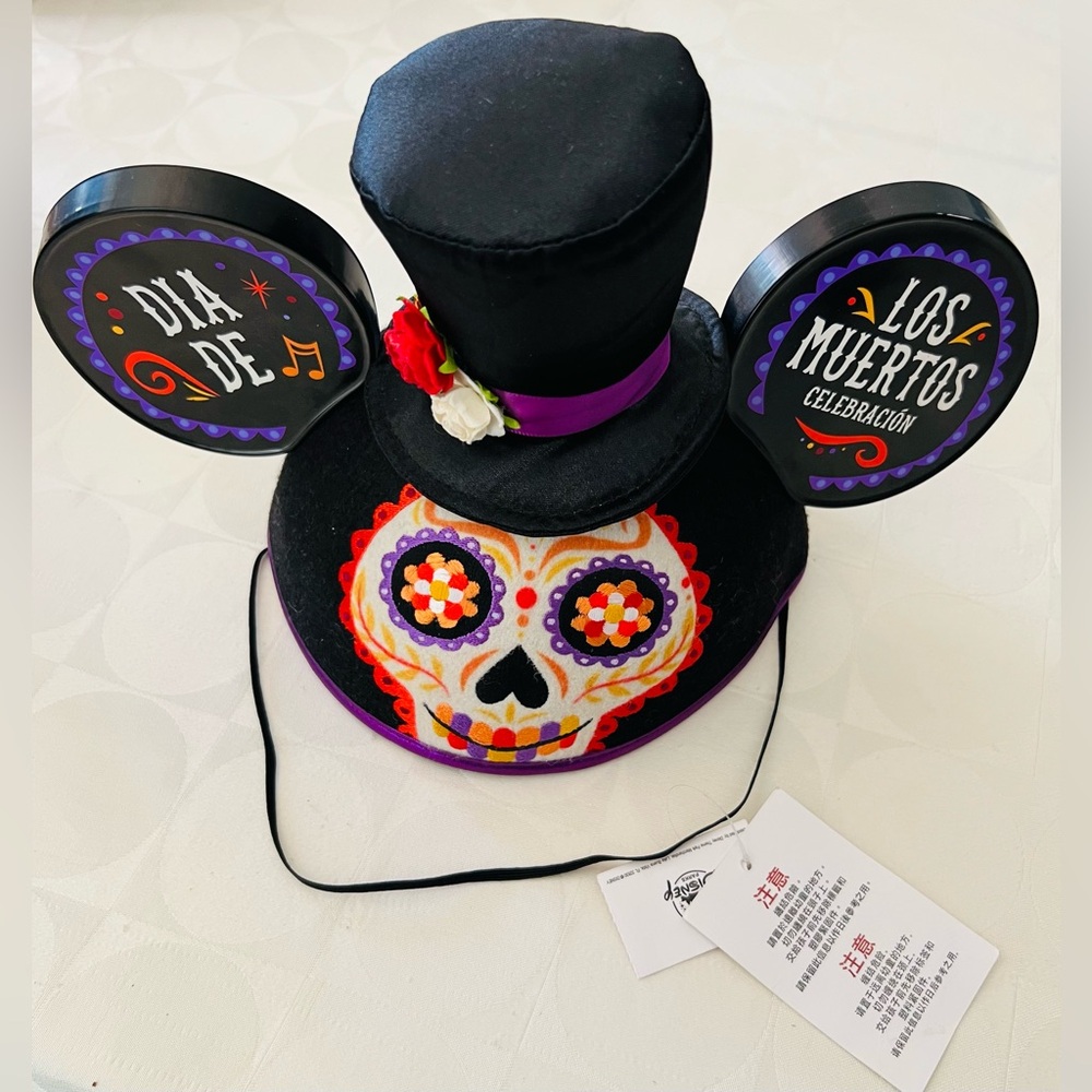 Disney Parks Nightmare Before Christmas Los Muertos Dia De Mickey Skull Ears Hat